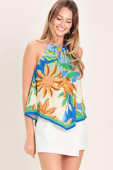 TROPIC FEVER WOVEN SCARF TOP - Flying Tomato - Flyclothing LLC