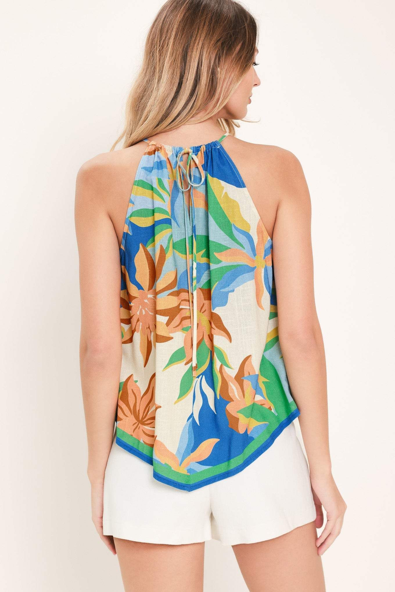 TROPIC FEVER WOVEN SCARF TOP - Flying Tomato - Flyclothing LLC
