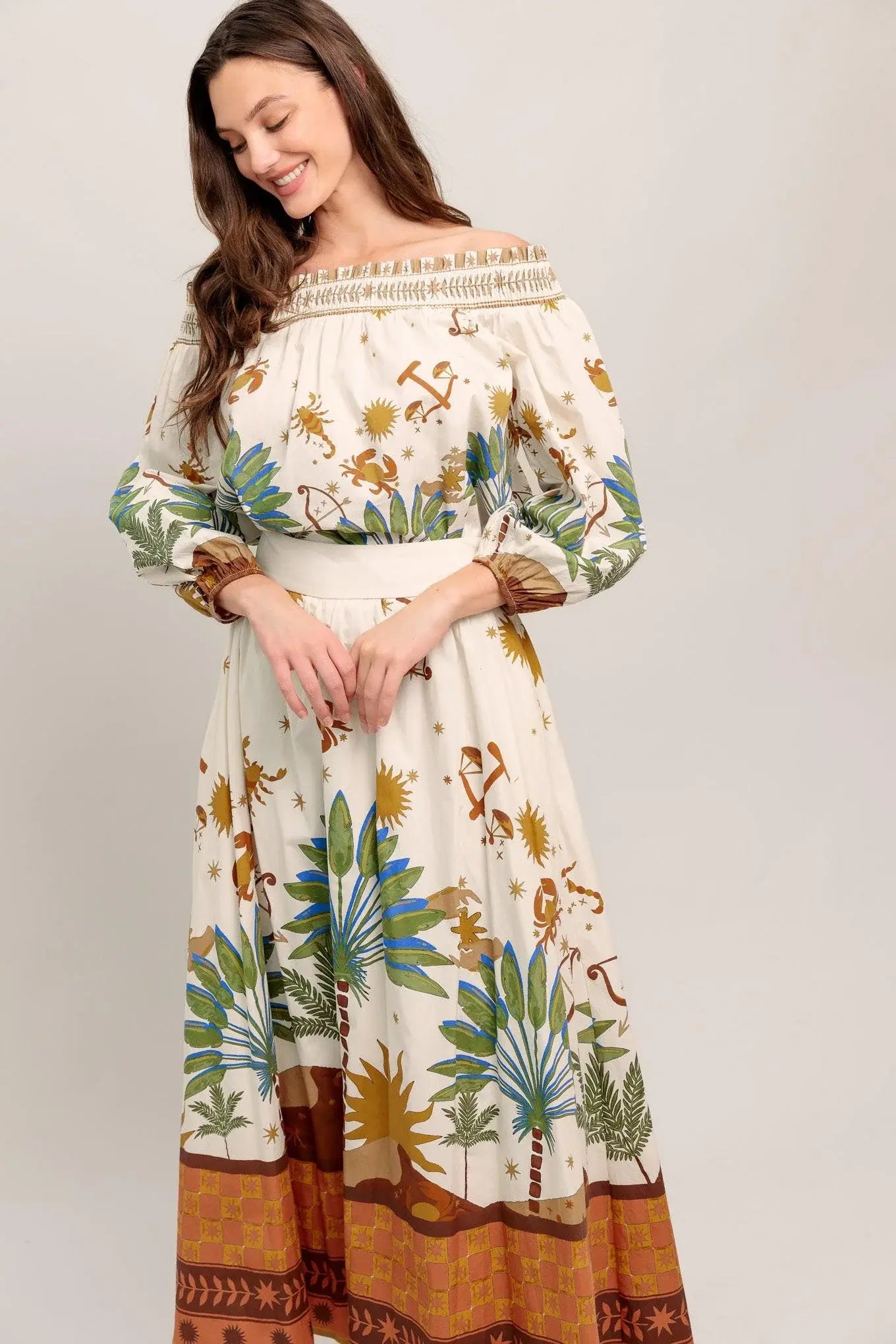 SUNLIT GARDEN WOVEN OFF SHOULDER TOP - Flying Tomato - Flyclothing LLC