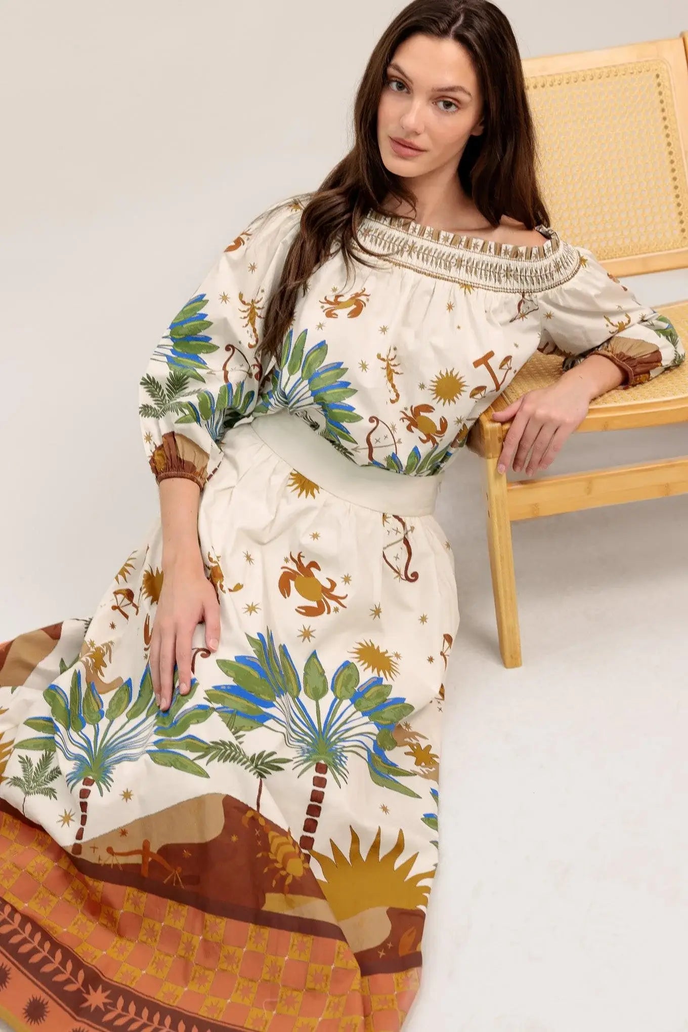 SUNLIT GARDEN WOVEN OFF SHOULDER TOP - Flying Tomato - Flyclothing LLC