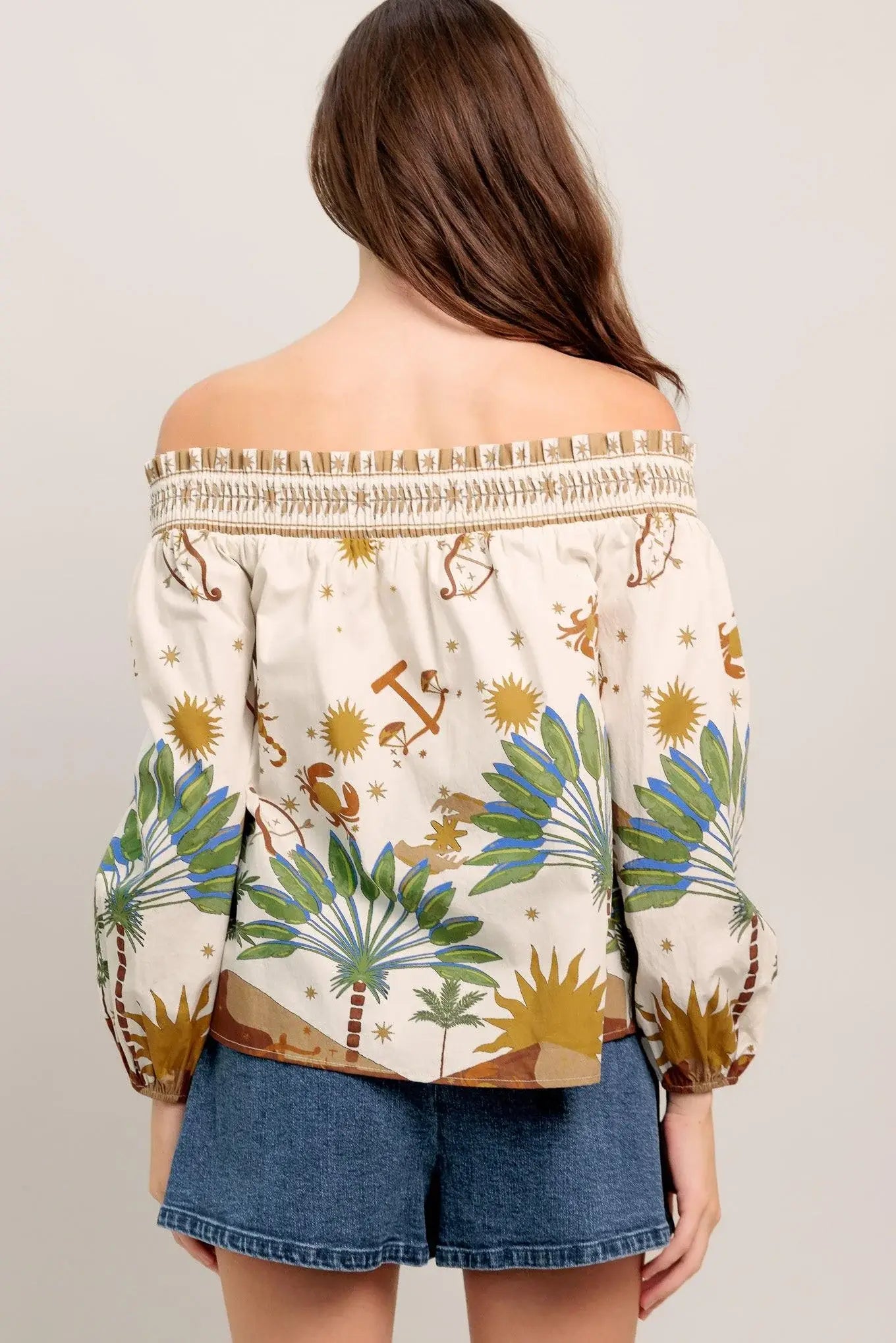 SUNLIT GARDEN WOVEN OFF SHOULDER TOP - Flying Tomato - Flyclothing LLC