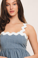 RELAXED DRAPE LIGHTWEIGHT DENIM TOP - Flying Tomato - Flyclothing LLC