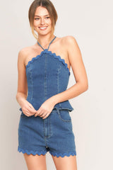 SUNNY DAY DENIM TOP - Flying Tomato - Flyclothing LLC