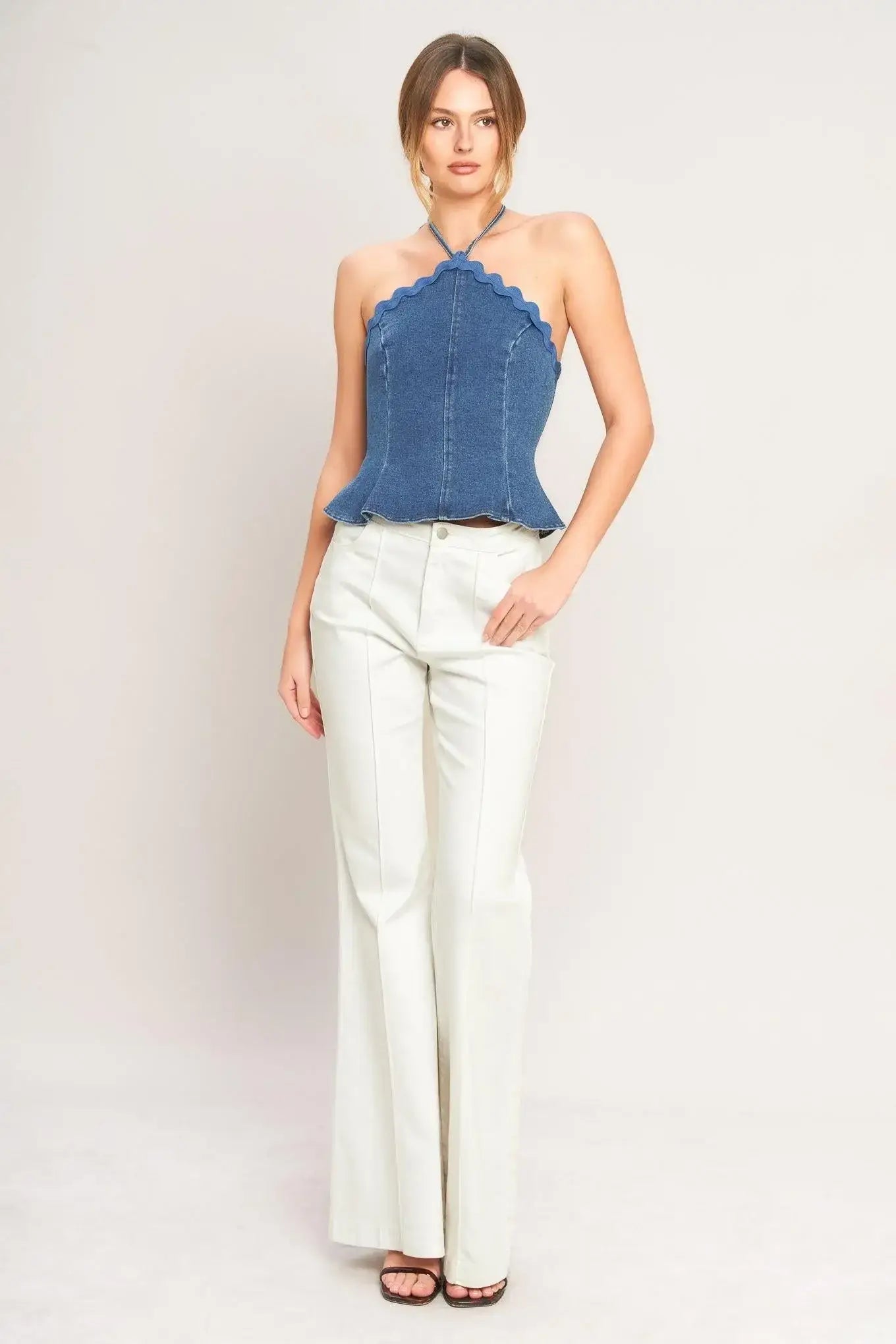 SUNNY DAY DENIM TOP - Flying Tomato - Flyclothing LLC