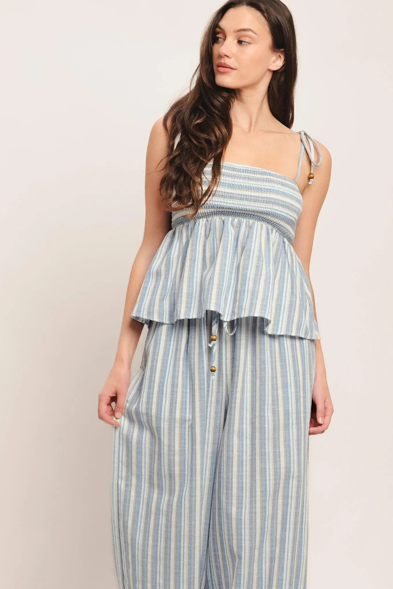COASTAL DAY STRIP WOVEN TOP - Flying Tomato - Flyclothing LLC