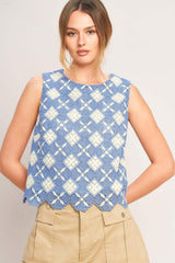 COASTAL WOVEN LACE TOP - Flying Tomato - Flyclothing LLC