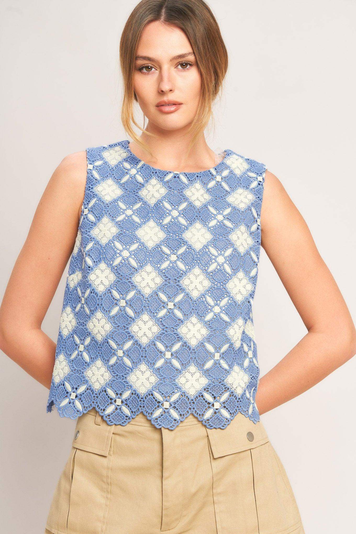 COASTAL WOVEN LACE TOP - Flying Tomato - Flyclothing LLC