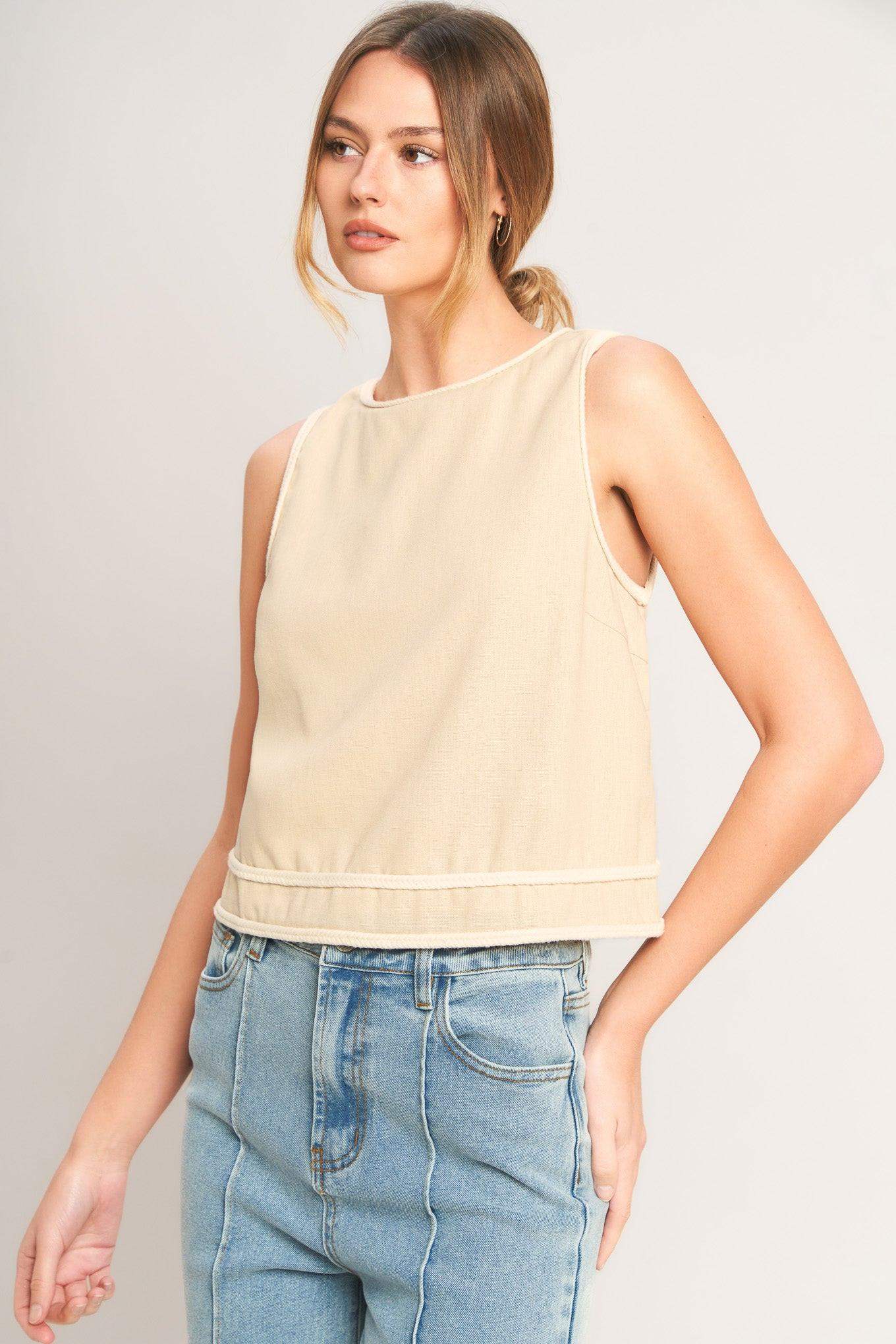 ELEVATED ESSENTIAL WOVEN TOP - Flying Tomato - Flyclothing LLC