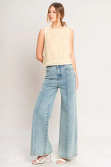 ELEVATED ESSENTIAL WOVEN TOP - Flying Tomato - Flyclothing LLC