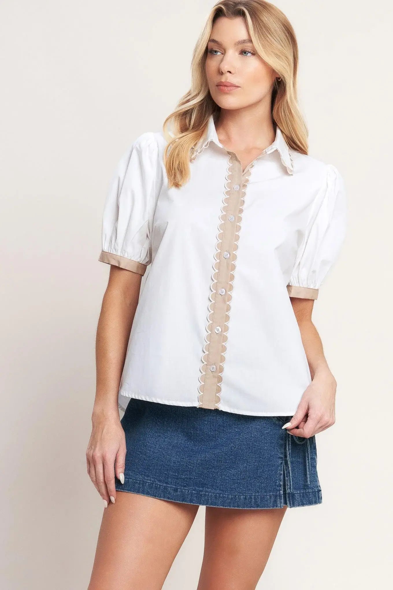 REFINED DAY WOVEN TOP - Flying Tomato - Flyclothing LLC