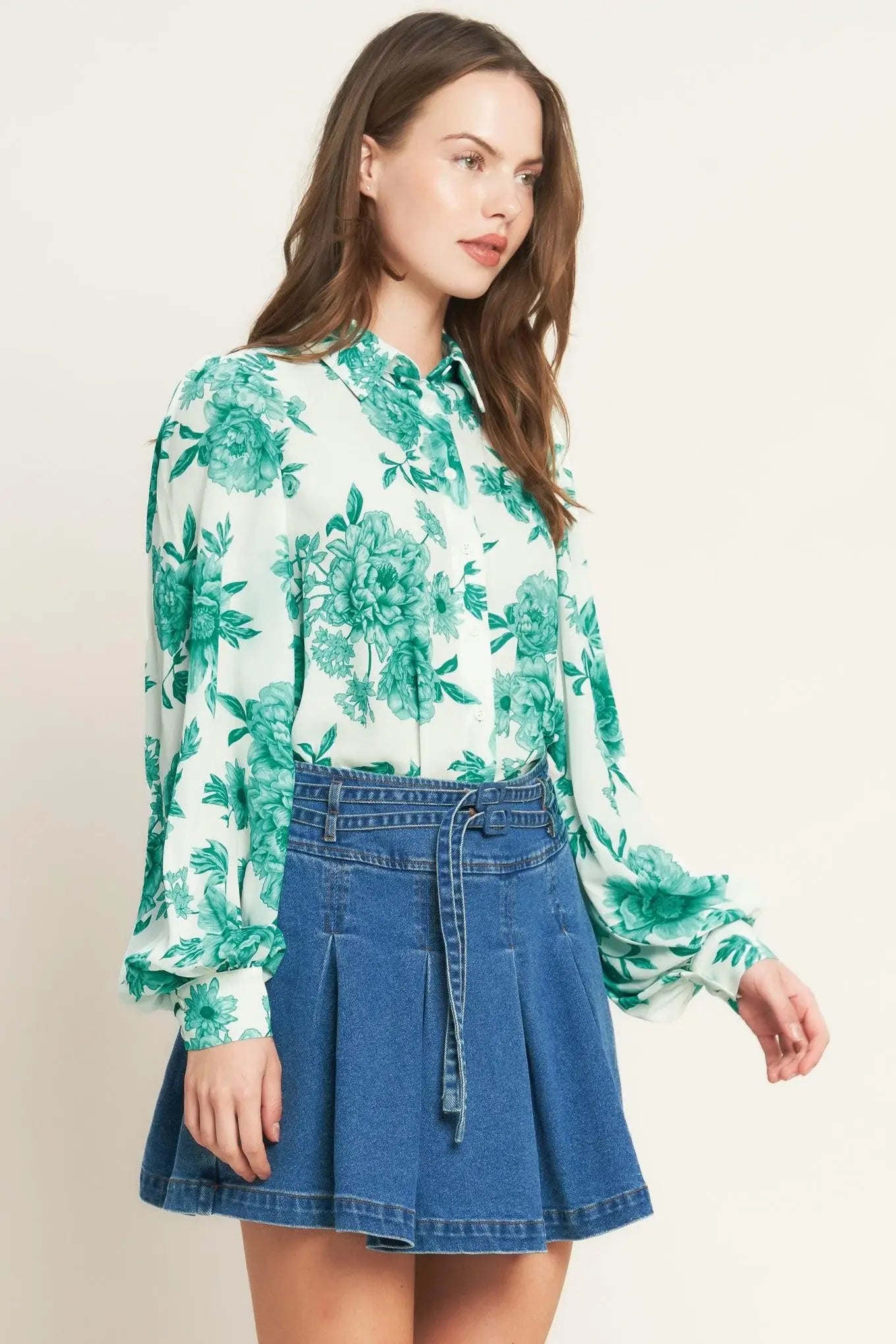 BOTANICAL POP WOVEN TOP - Flying Tomato - Flyclothing LLC