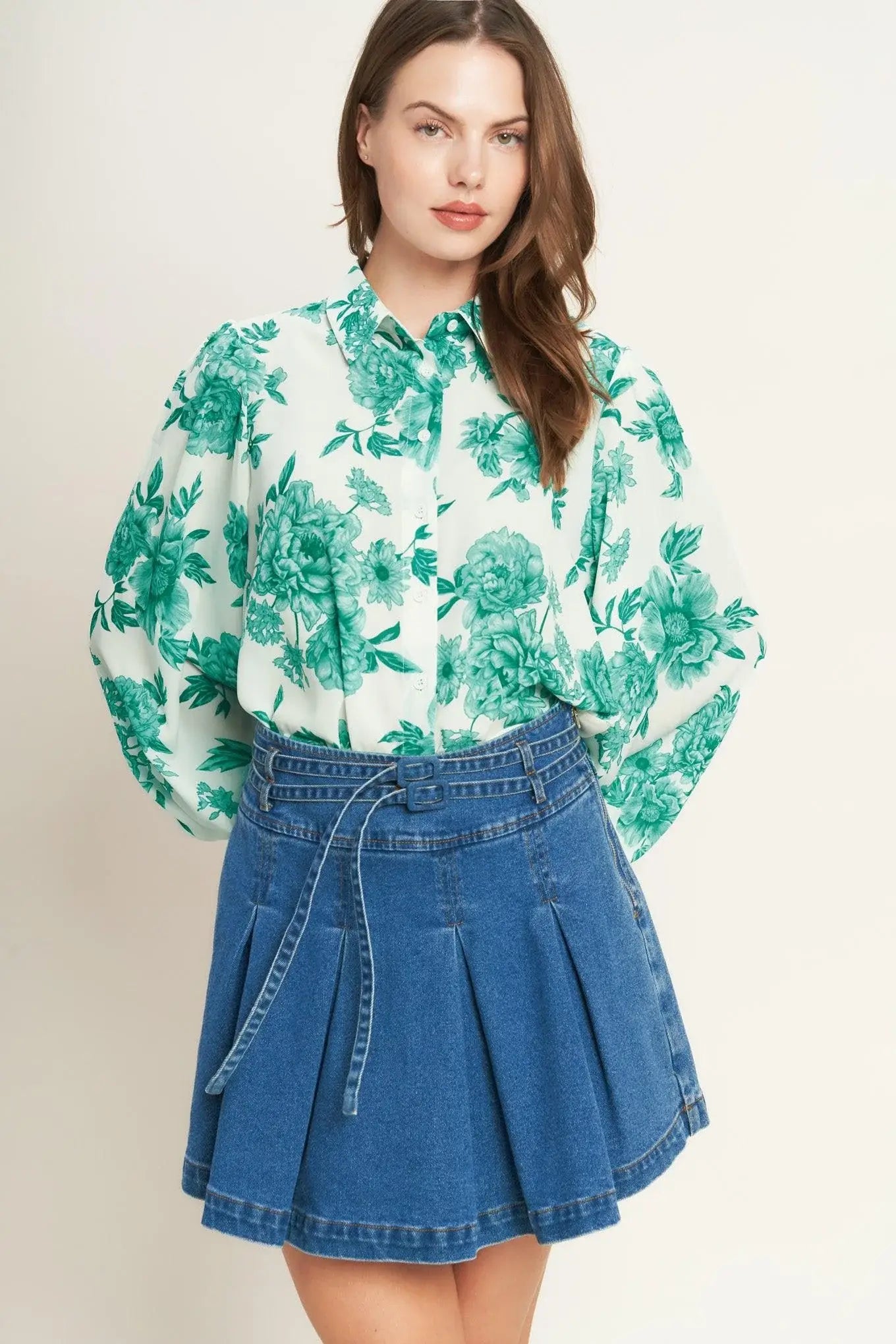 BOTANICAL POP WOVEN TOP - Flying Tomato - Flyclothing LLC