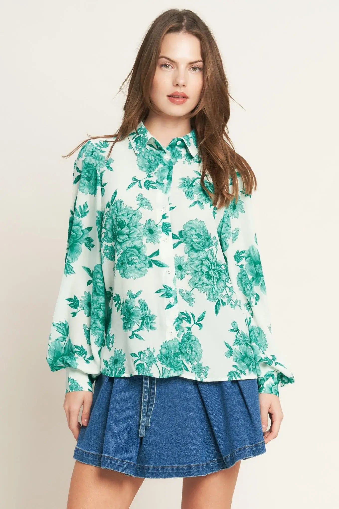 BOTANICAL POP WOVEN TOP - Flying Tomato - Flyclothing LLC