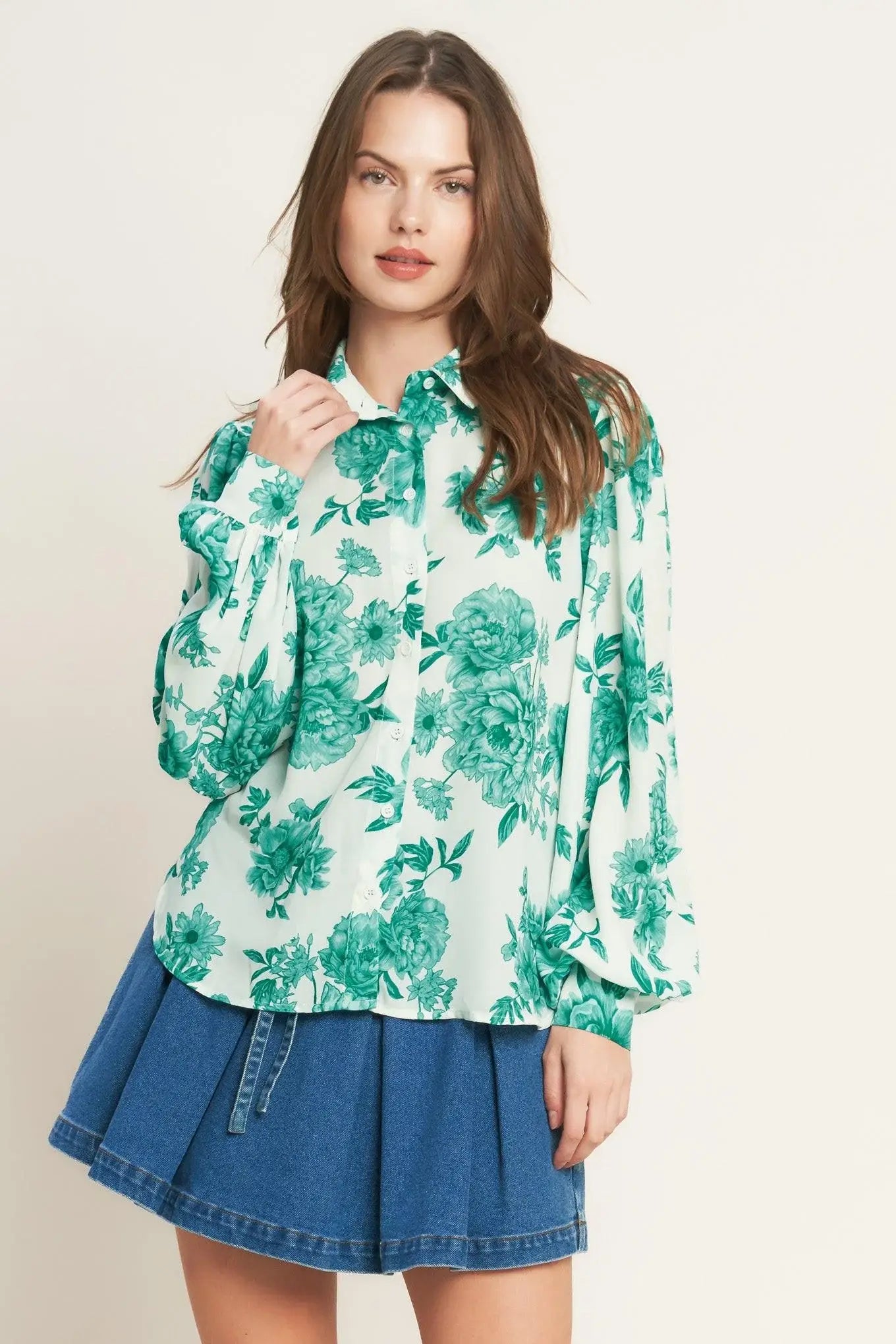 BOTANICAL POP WOVEN TOP - Flying Tomato - Flyclothing LLC