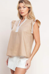 EASY TO ADMIRE WOVEN TOP - Flying Tomato - Flyclothing LLC