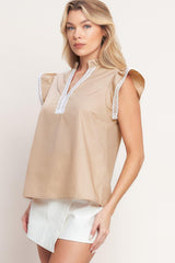 EASY TO ADMIRE WOVEN TOP - Flying Tomato - Flyclothing LLC