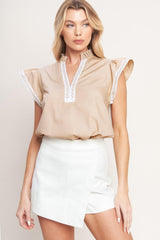 EASY TO ADMIRE WOVEN TOP - Flying Tomato - Flyclothing LLC