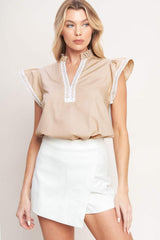 EASY TO ADMIRE WOVEN TOP - Flying Tomato - Flyclothing LLC