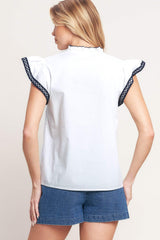 EASY TO ADMIRE WOVEN TOP - Flying Tomato - Flyclothing LLC