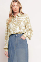 PALM BAZAAR WOVEN TOP - Flying Tomato - Flyclothing LLC
