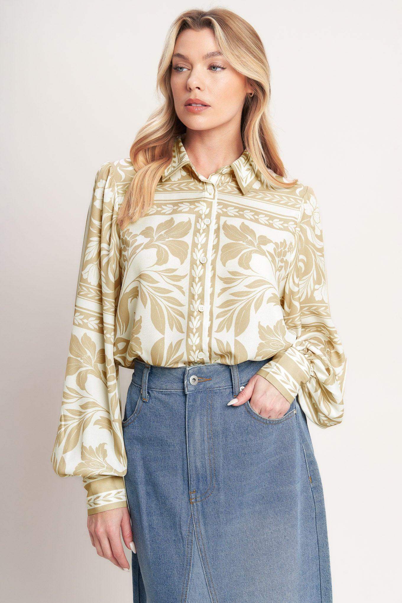 PALM BAZAAR WOVEN TOP - Flying Tomato - Flyclothing LLC