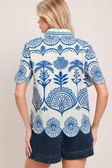 COASTLINE PALM WOVEN TOP - Flying Tomato - Flyclothing LLC