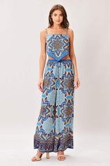 AZURE MANDALA WOVEN SCARF TOP AND PANT SET - Flying Tomato - Flyclothing LLC