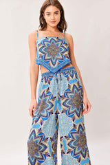 AZURE MANDALA WOVEN SCARF TOP AND PANT SET - Flying Tomato - Flyclothing LLC