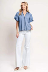 WEEKEND WANDERER WOVEN TOP - Flying Tomato - Flyclothing LLC