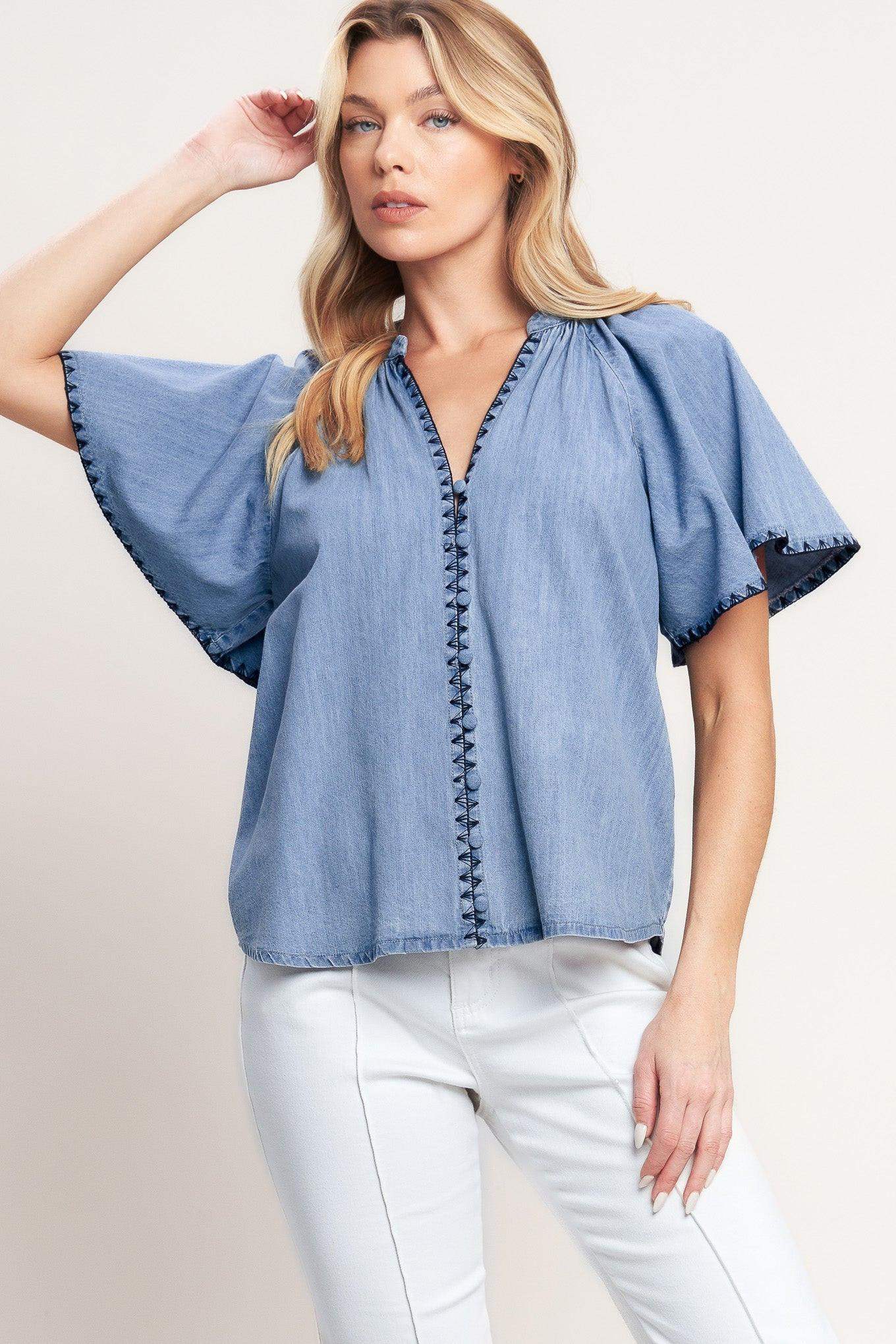 WEEKEND WANDERER WOVEN TOP - Flying Tomato - Flyclothing LLC