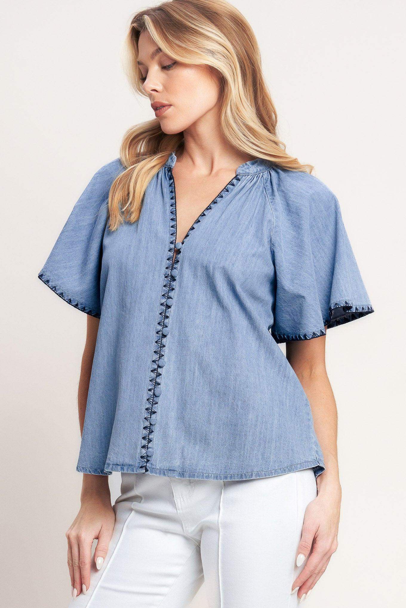 WEEKEND WANDERER WOVEN TOP - Flying Tomato - Flyclothing LLC