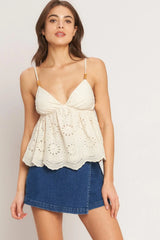 COTTAGE DREAM WOVEN TOP - Flying Tomato - Flyclothing LLC