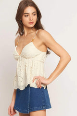 COTTAGE DREAM WOVEN TOP - Flying Tomato - Flyclothing LLC