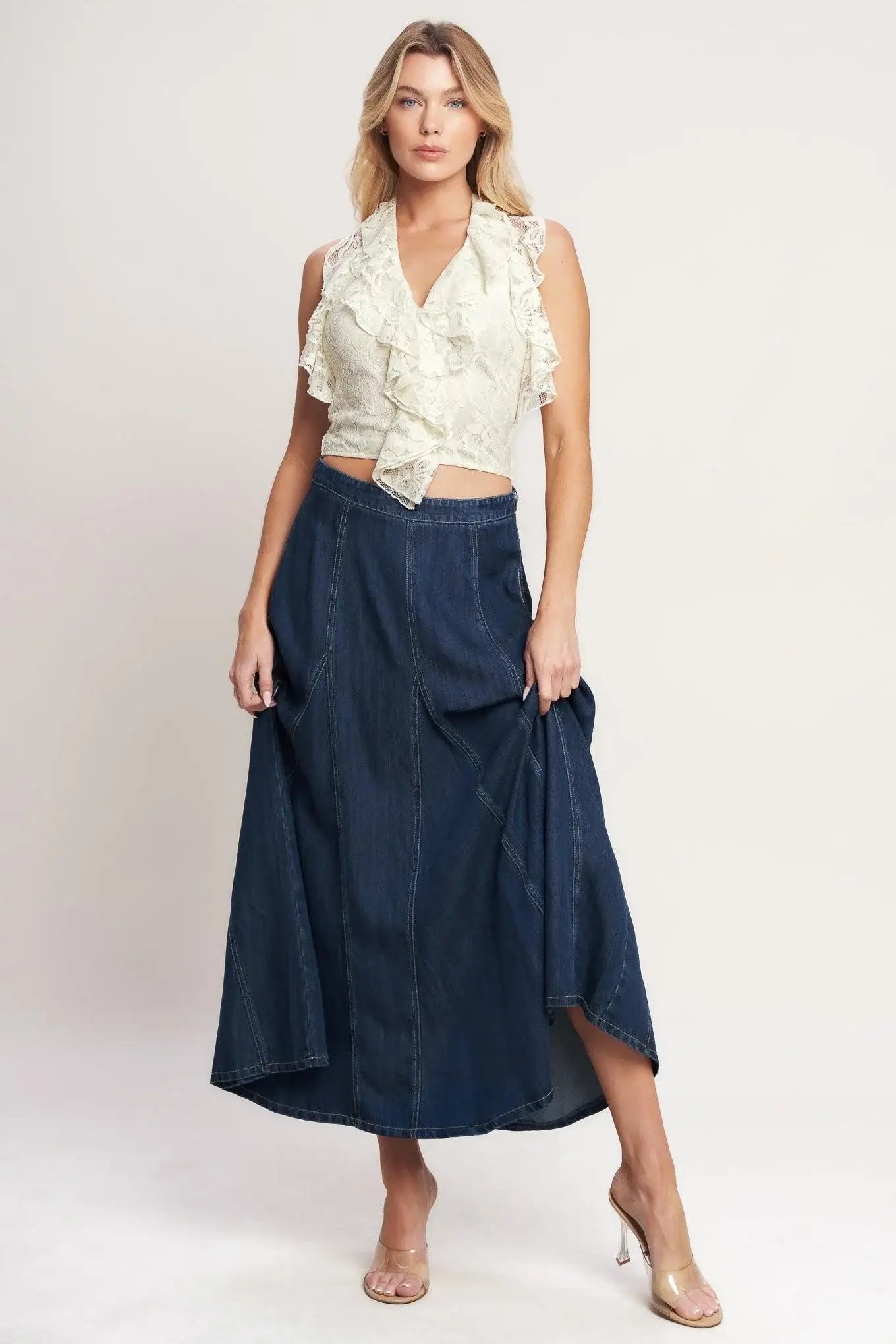 BALLET MUSE WOVEN LACE TOP - Flying Tomato - Flyclothing LLC