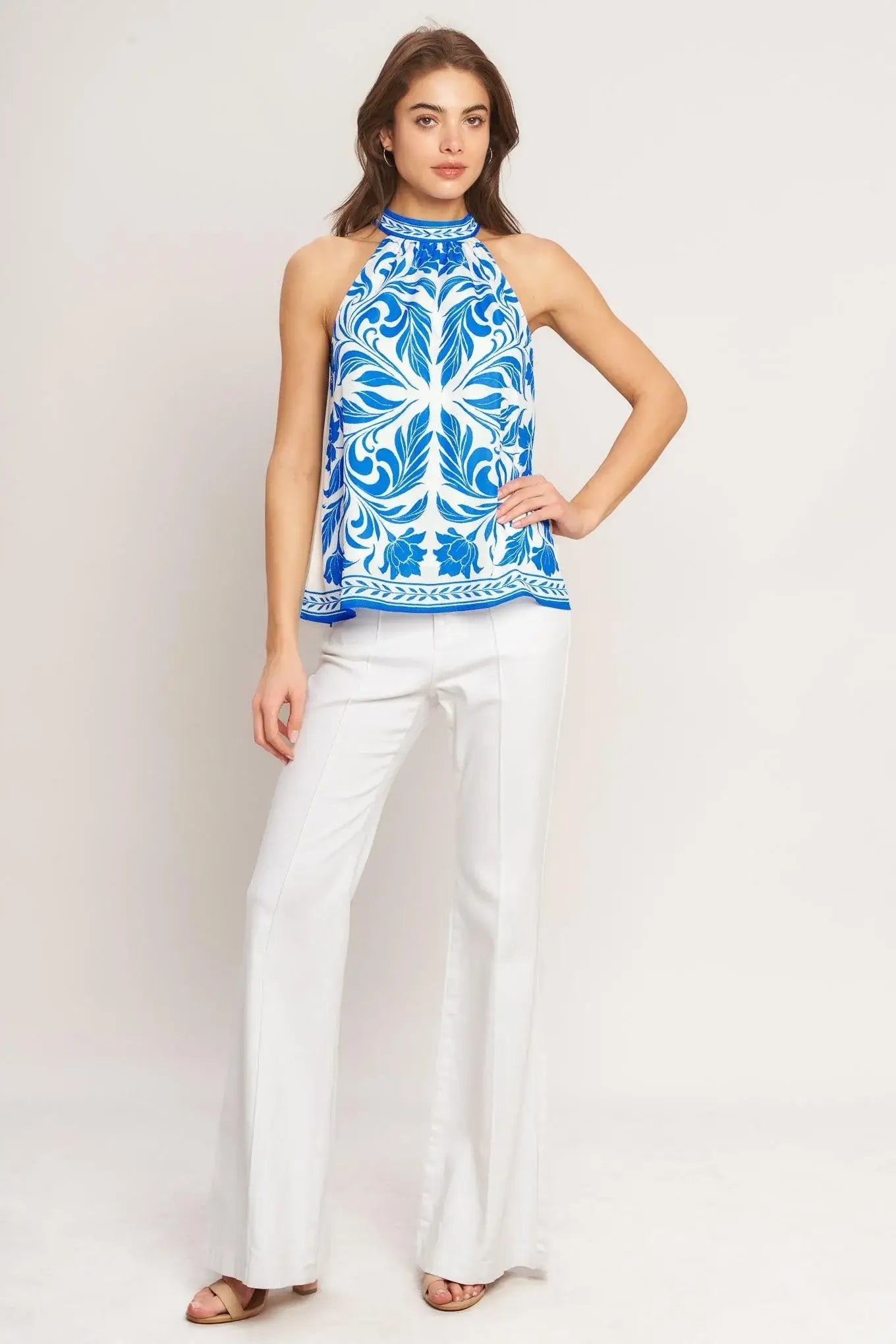 COASTAL CHARM HALTER WOVEN TOP - Flying Tomato - Flyclothing LLC