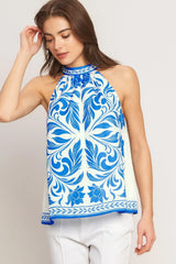 COASTAL CHARM HALTER WOVEN TOP - Flying Tomato - Flyclothing LLC