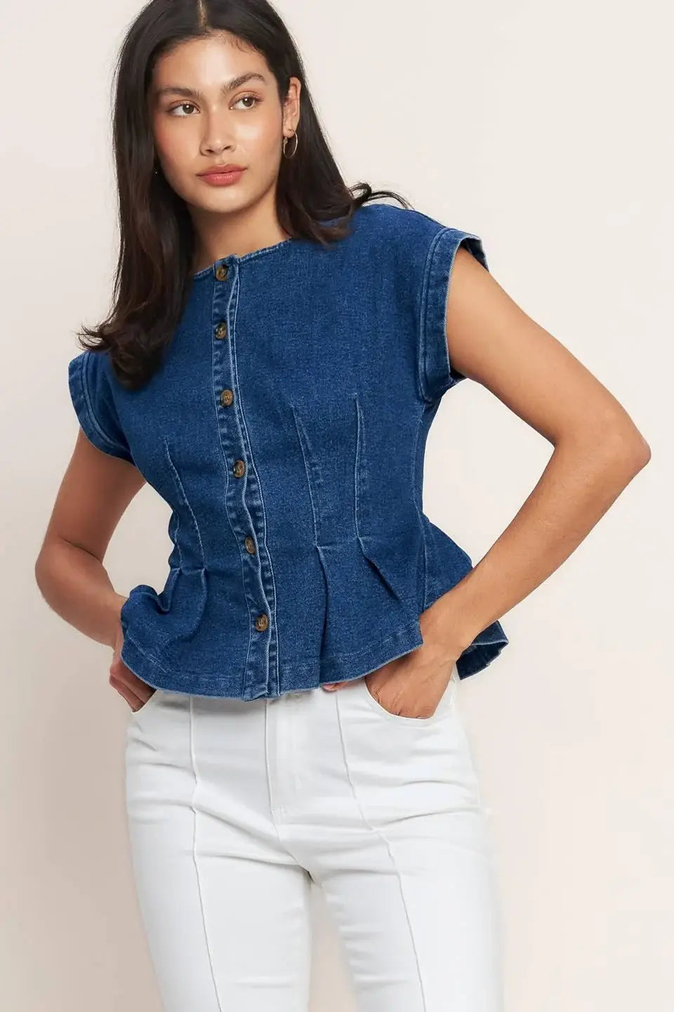 THE ONE YOU KEEP DENIM TOP - Flying Tomato - Flyclothing LLC