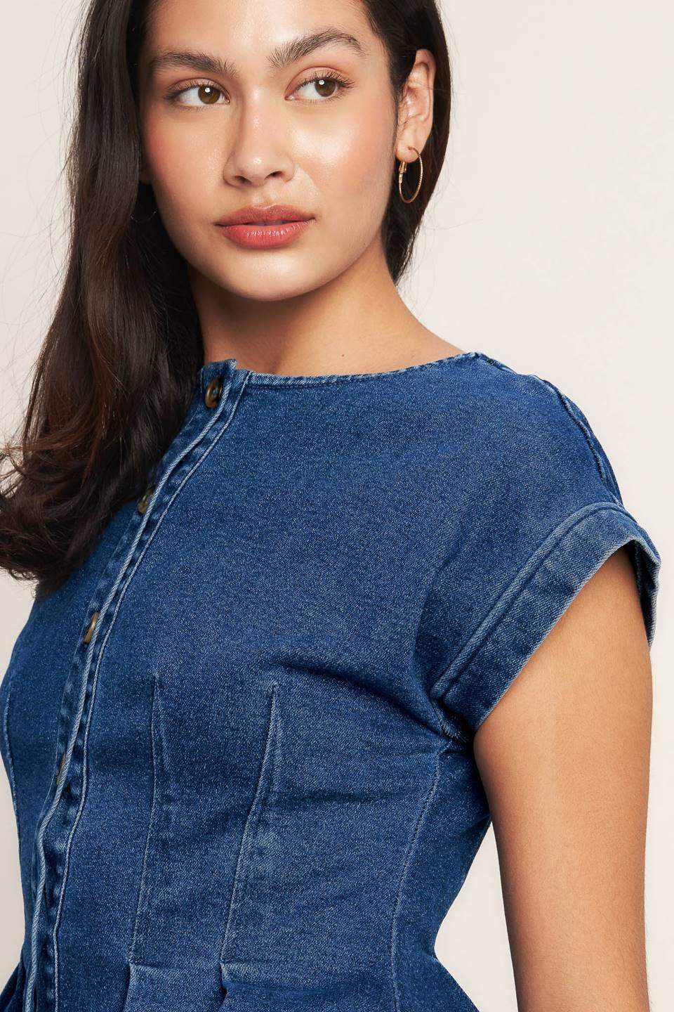 THE ONE YOU KEEP DENIM TOP - Flying Tomato - Flyclothing LLC