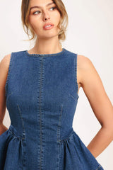 MODERN FLOUNCE DENIM TOP - Flying Tomato - Flyclothing LLC