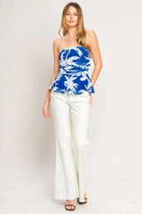 SANTORINI PALM POWER MESH TUBE TOP - Flying Tomato - Flyclothing LLC