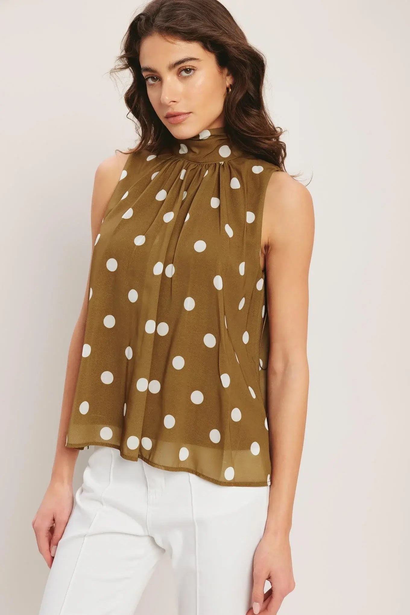 RETRO POP DOT WOVEN TOP - Flying Tomato - Flyclothing LLC