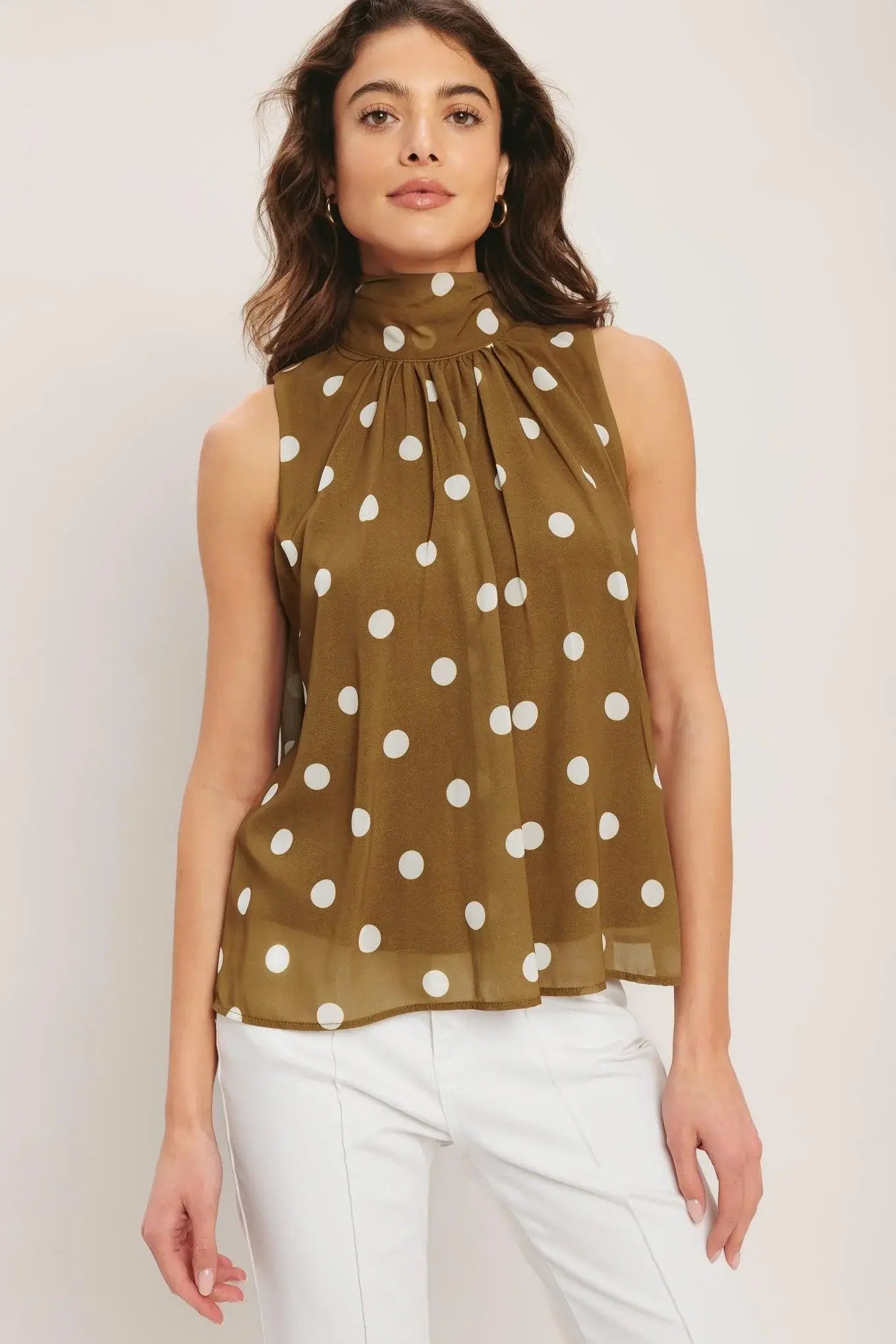 RETRO POP DOT WOVEN TOP - Flying Tomato - Flyclothing LLC