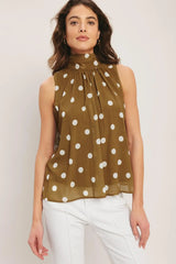 RETRO POP DOT WOVEN TOP - Flying Tomato - Flyclothing LLC