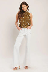 RETRO POP DOT WOVEN TOP - Flying Tomato - Flyclothing LLC