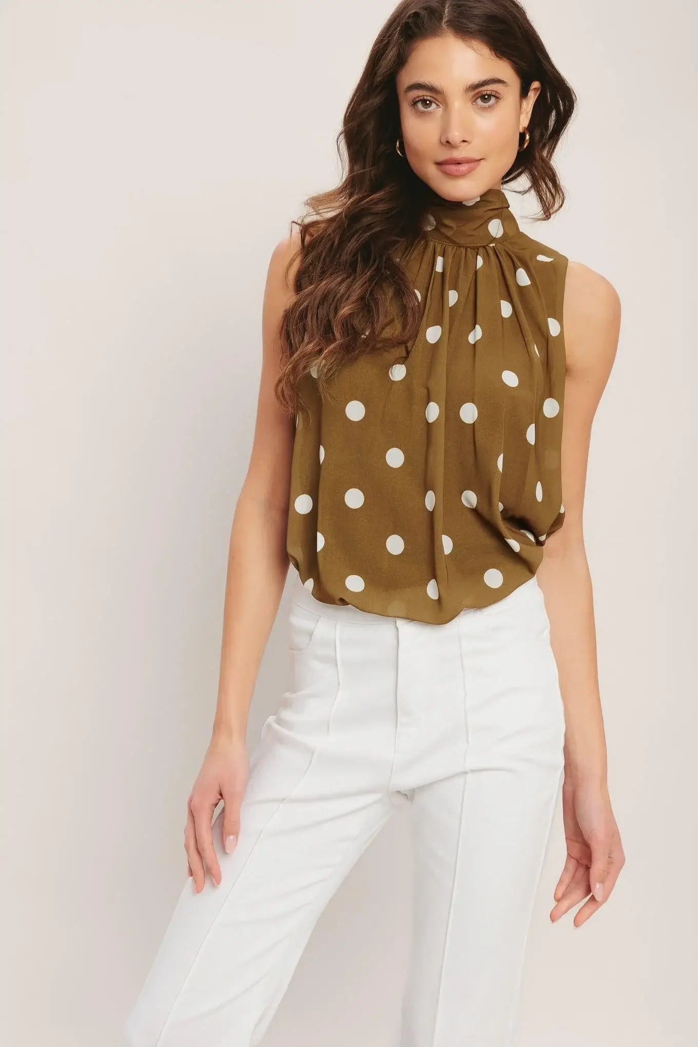 RETRO POP DOT WOVEN TOP - Flying Tomato - Flyclothing LLC