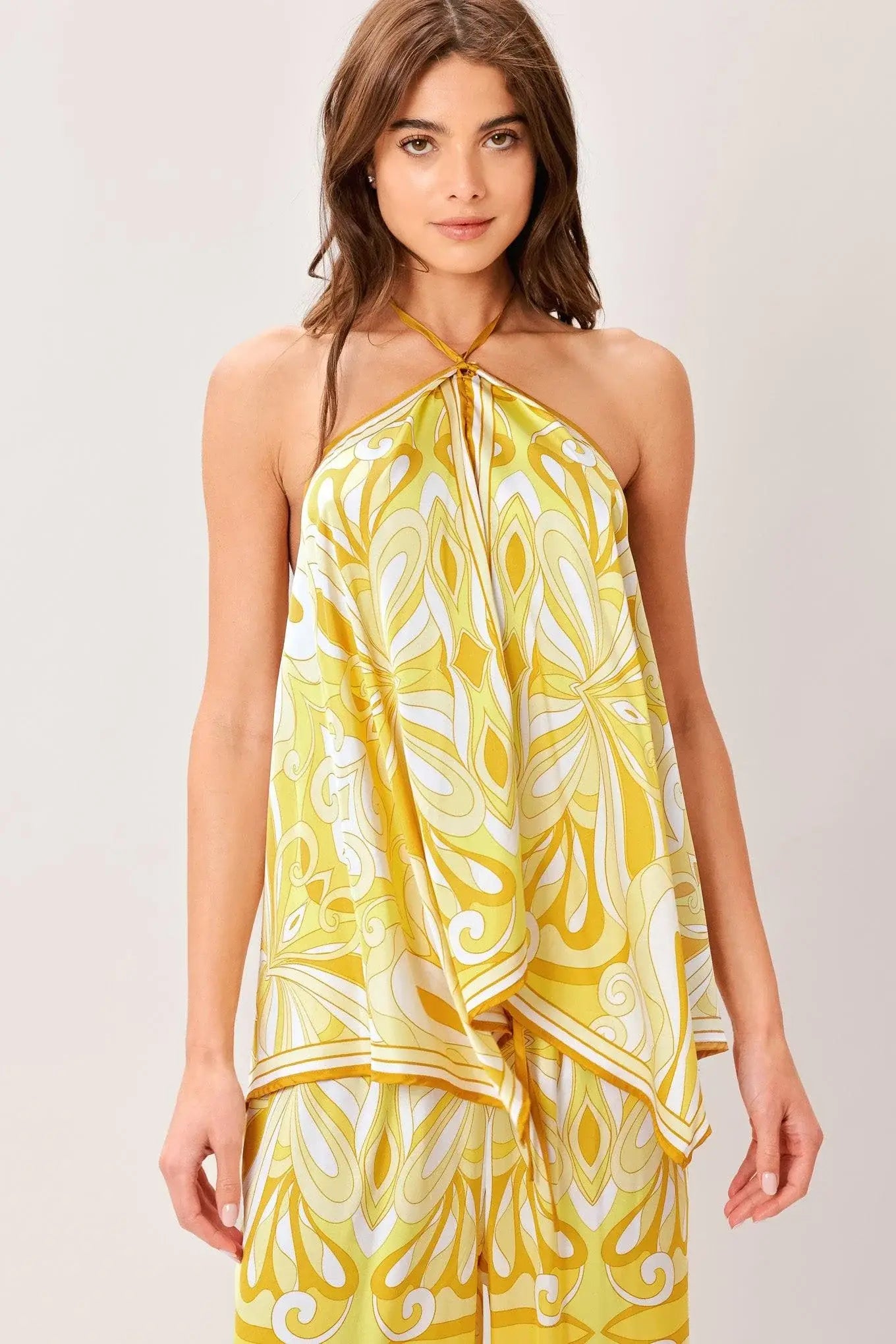 GOLDEN SWIRL WOVEN HANKY TOP - Flying Tomato - Flyclothing LLC