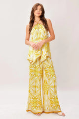 GOLDEN SWIRL WOVEN HANKY TOP - Flying Tomato - Flyclothing LLC