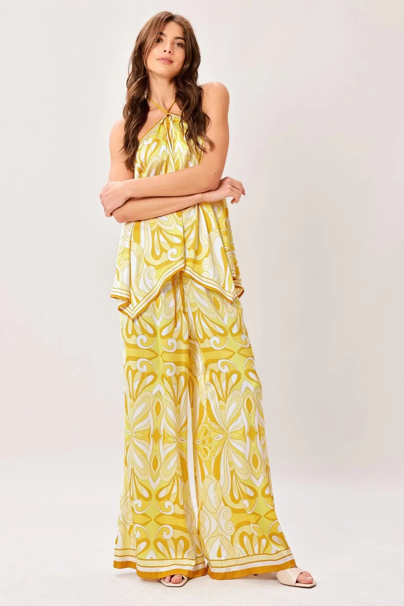 GOLDEN SWIRL WOVEN HANKY TOP - Flying Tomato - Flyclothing LLC