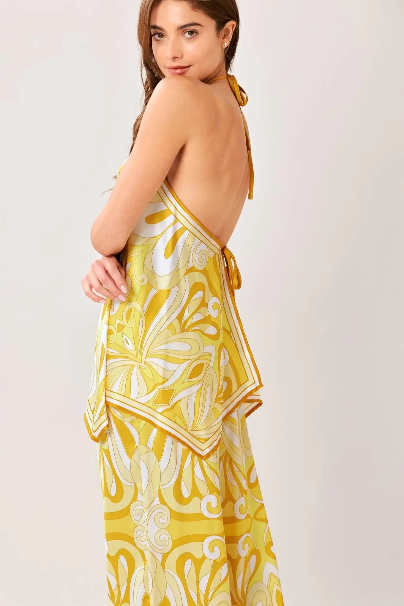 GOLDEN SWIRL WOVEN HANKY TOP - Flying Tomato - Flyclothing LLC