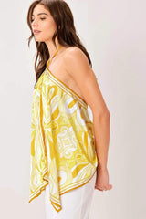 GOLDEN SWIRL WOVEN HANKY TOP - Flying Tomato - Flyclothing LLC